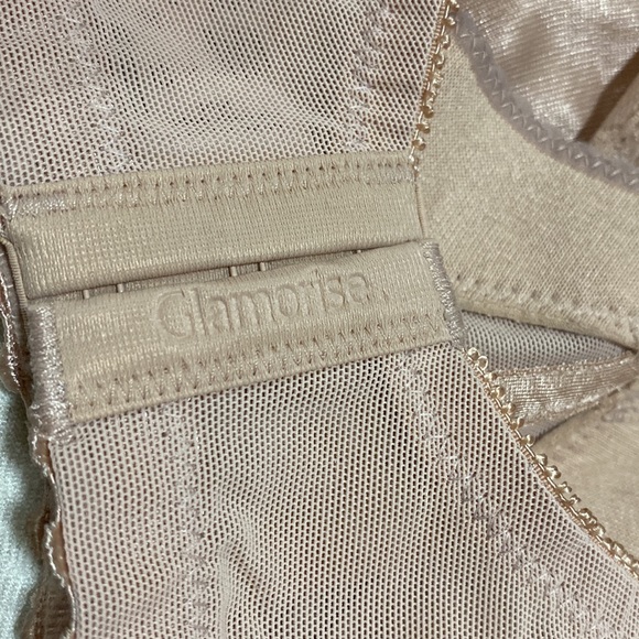 New Glamorise Magic Lift No Wire Satin Cafe Beige Cotton Bra Size 42F NWOT blush - Picture 10 of 12